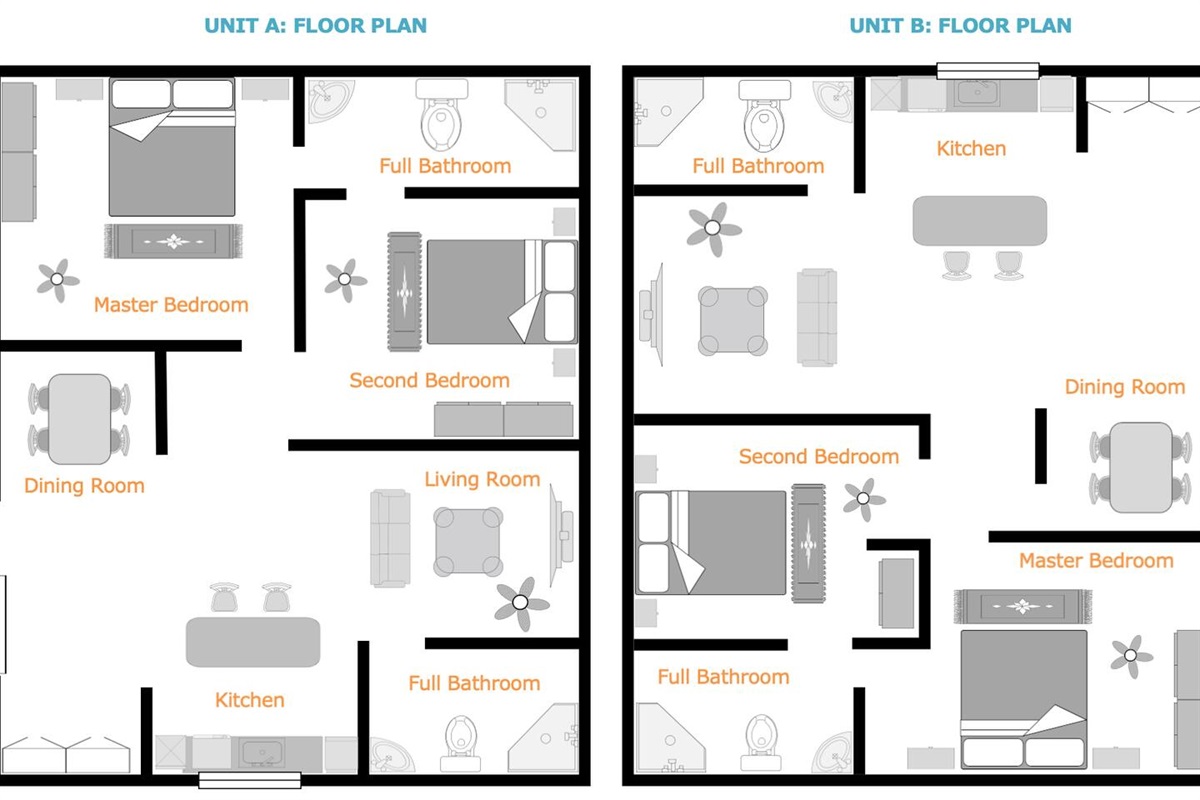 Floor plan of both units