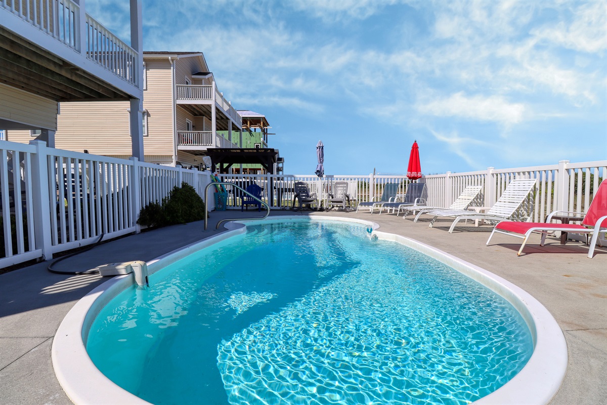 Fenced in heated pool