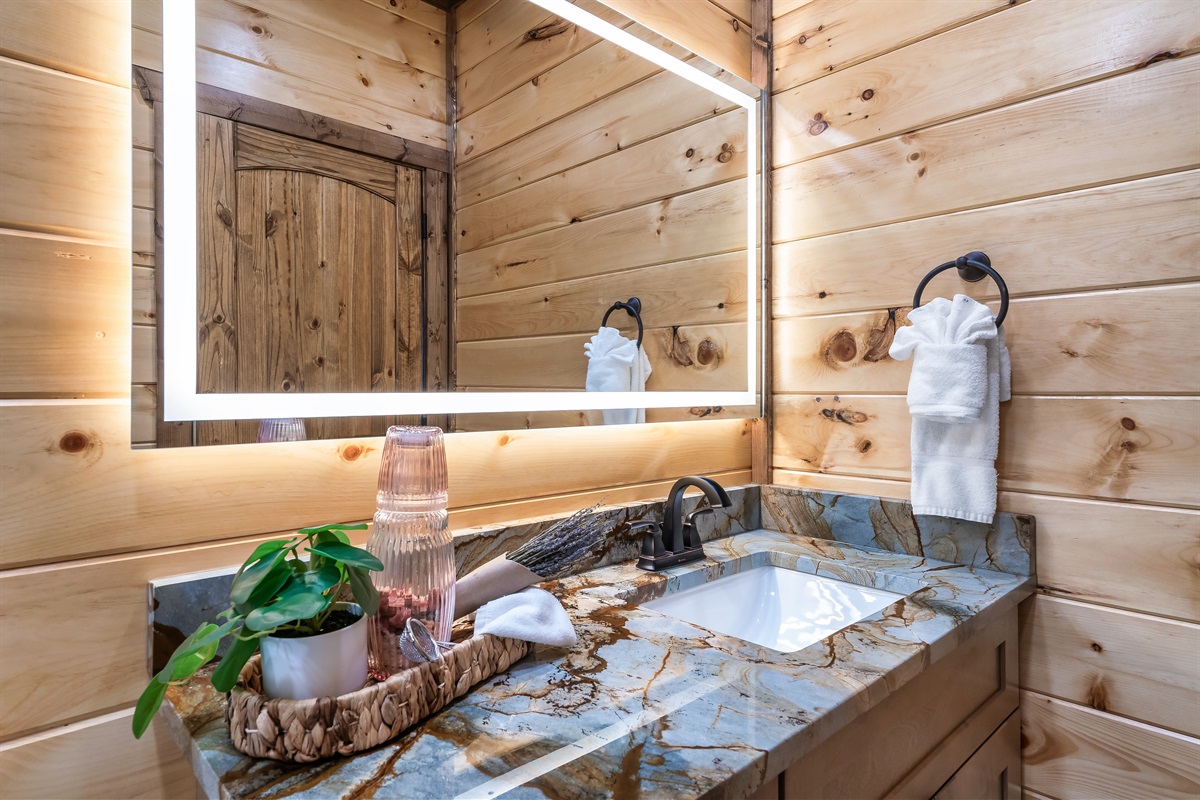 Bright and clean bathroom space.