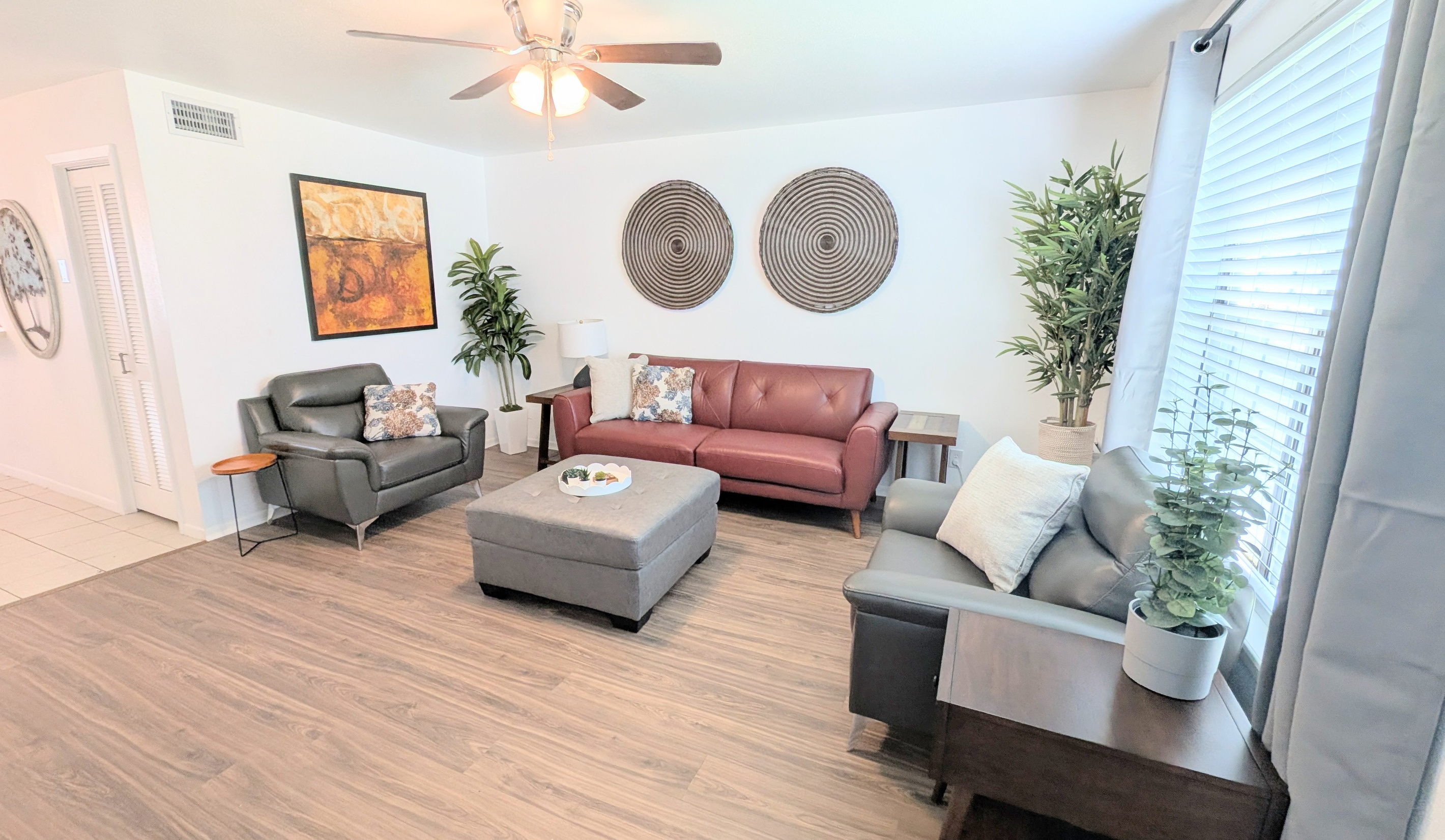 Welcome to this spacious living room with board games, kid books, and a Roku Smart TV (just bring your logins for your favorite streaming services).