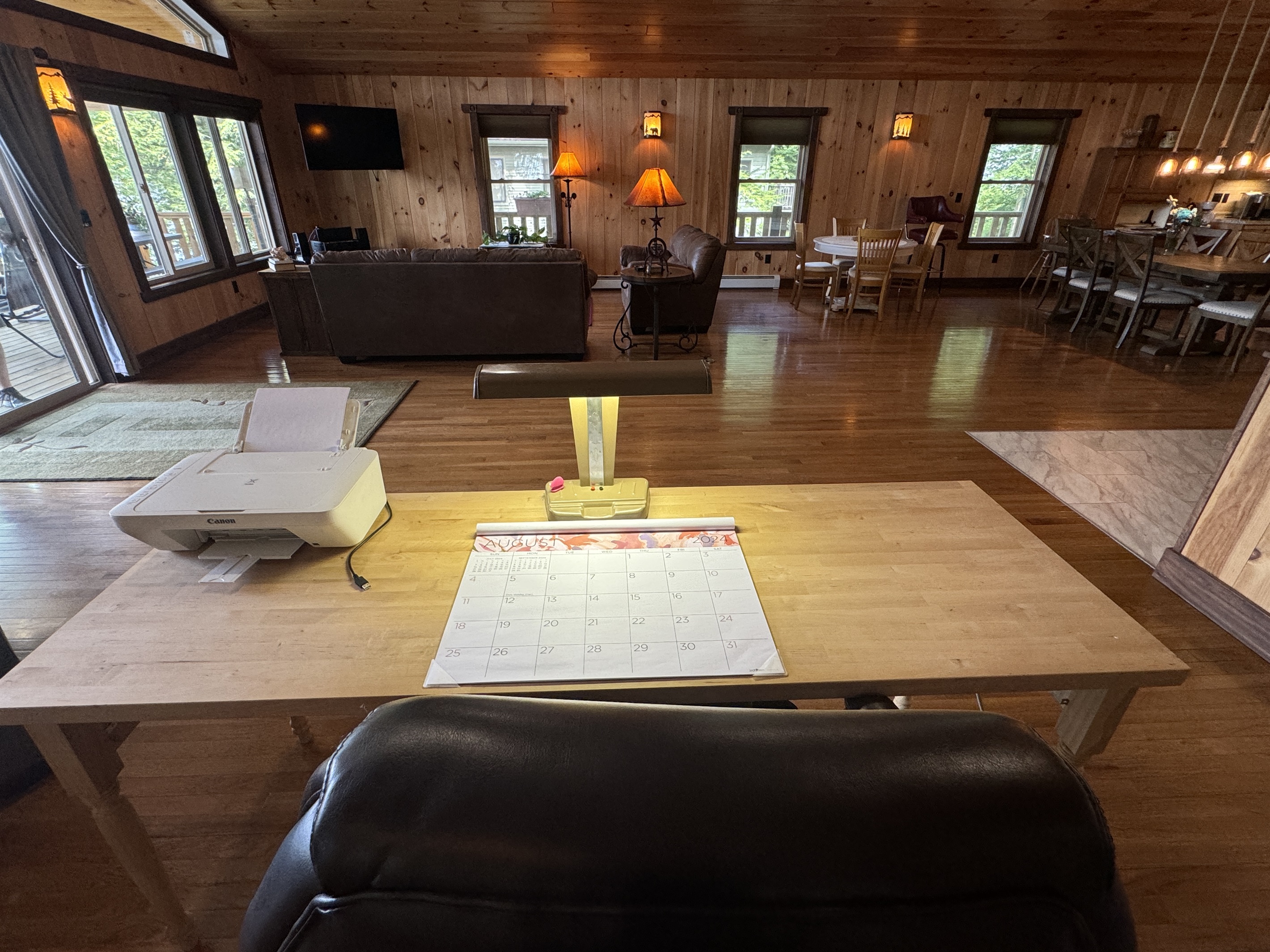 Desk area in great room