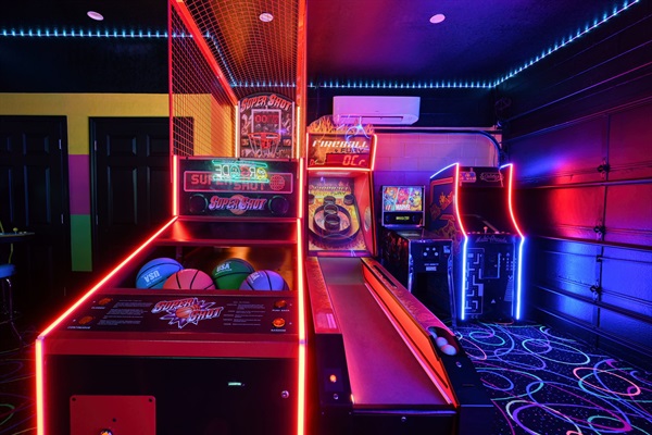 Hours of fun with Skee Ball, Basketball, Ms. Pac-Man and Marvel Pinball games