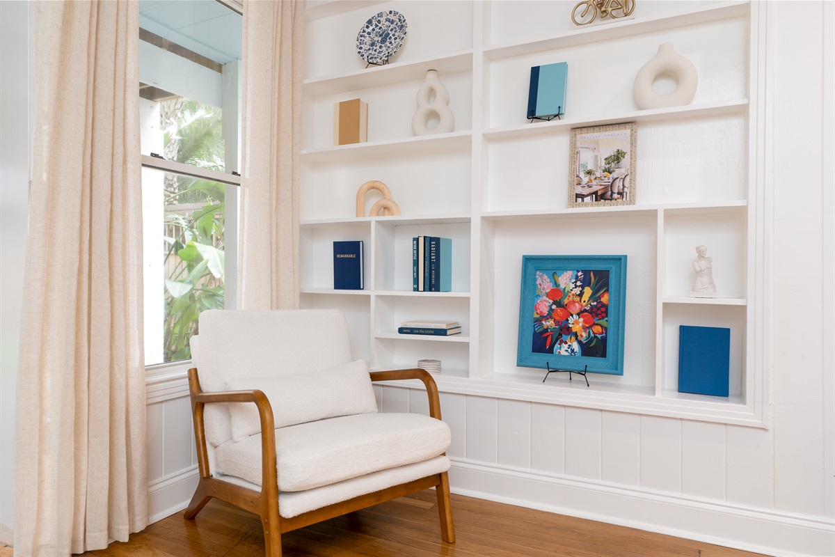 Comfort meets charm.  This light-filled corner is made for slow mornings and quiet moments.