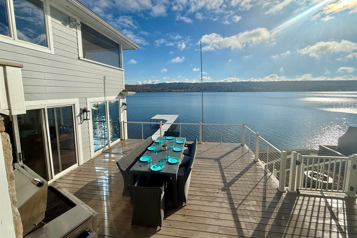 Large Outdoor Table and High End Grill