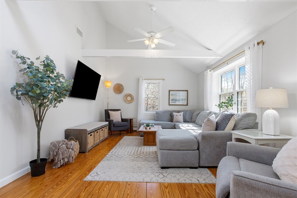 Kick back, stretch out, and enjoy the inviting atmosphere of our living room.