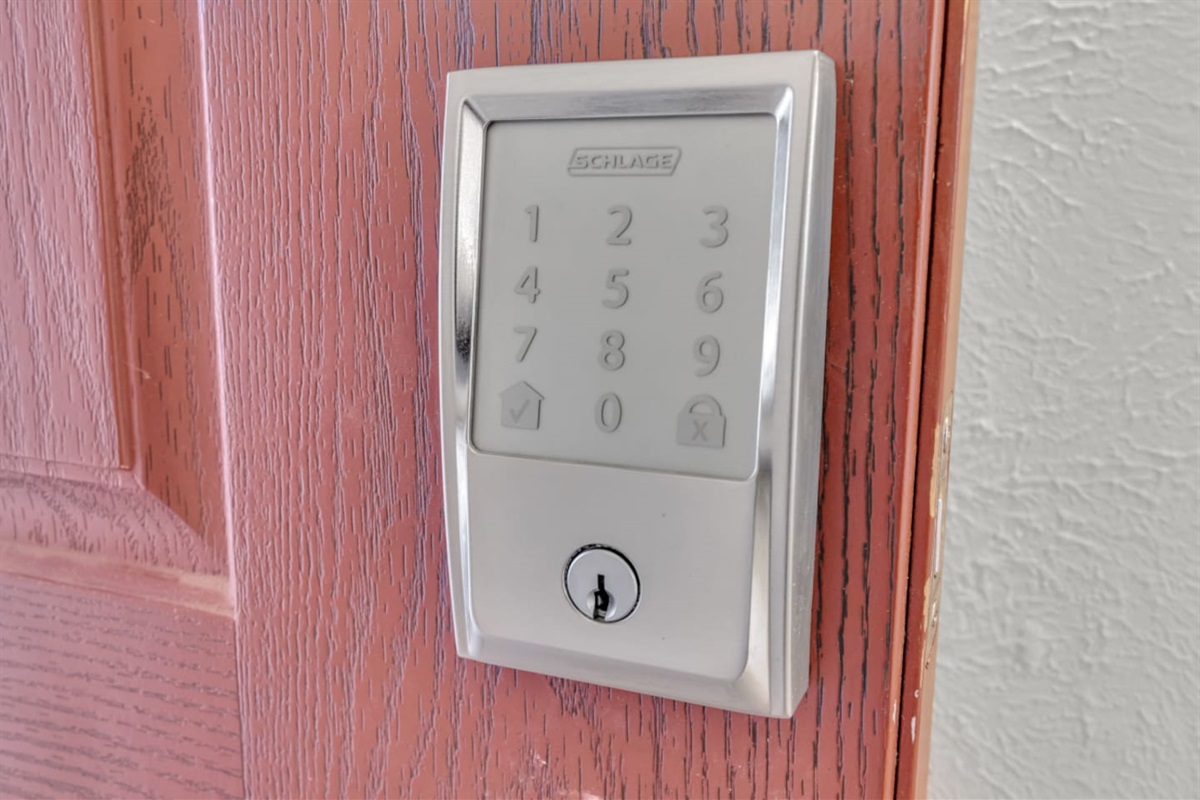 Secure private entrance with keyless smart lock for smooth, contactless check-in and guest convenience.