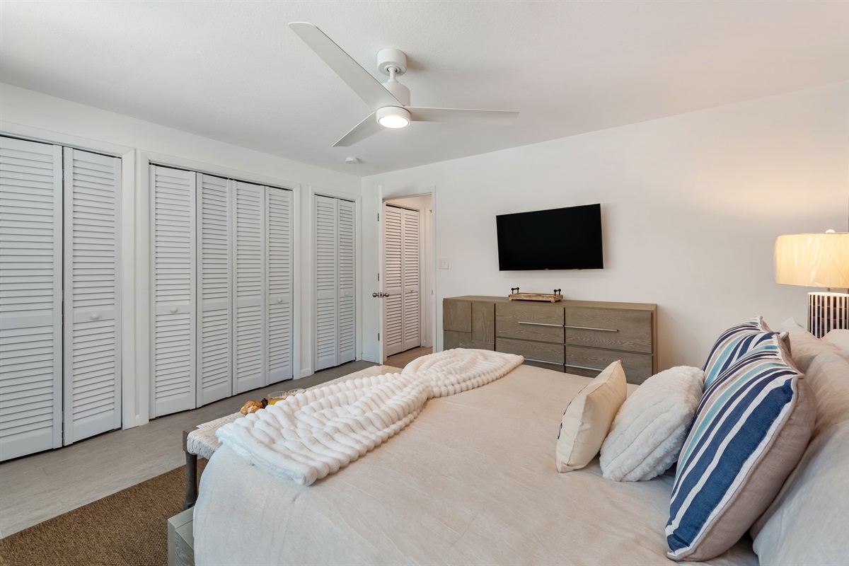 Primary bedroom with smart TV
