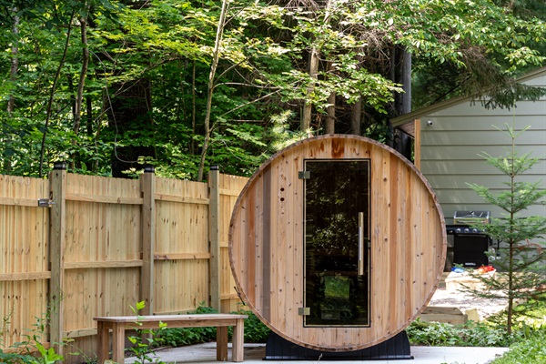 Imagine a rejuvenating sauna session surrounded by the quiet of nature.