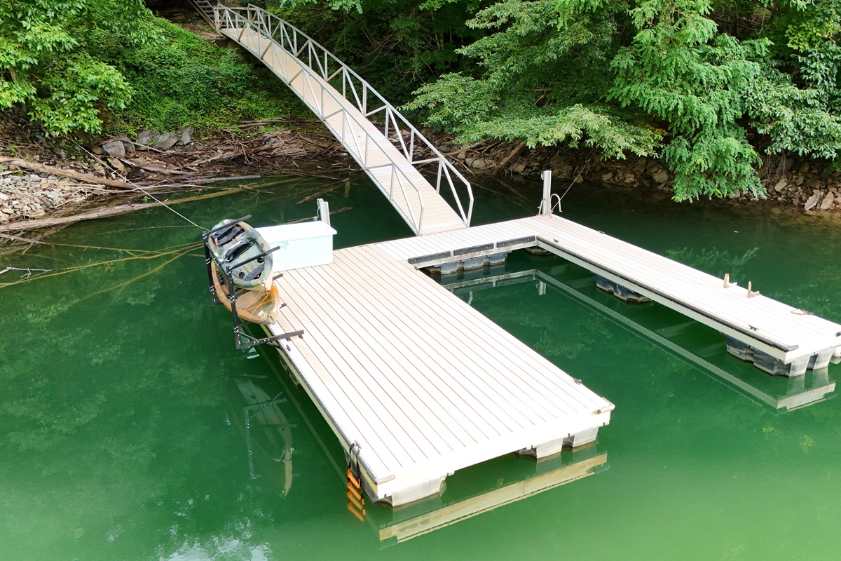 Dockside dreams. Your private dock awaits, perfect for fishing and enjoying the water.
