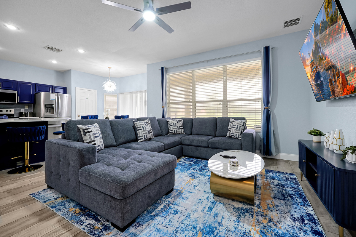 Family room open to kitchen