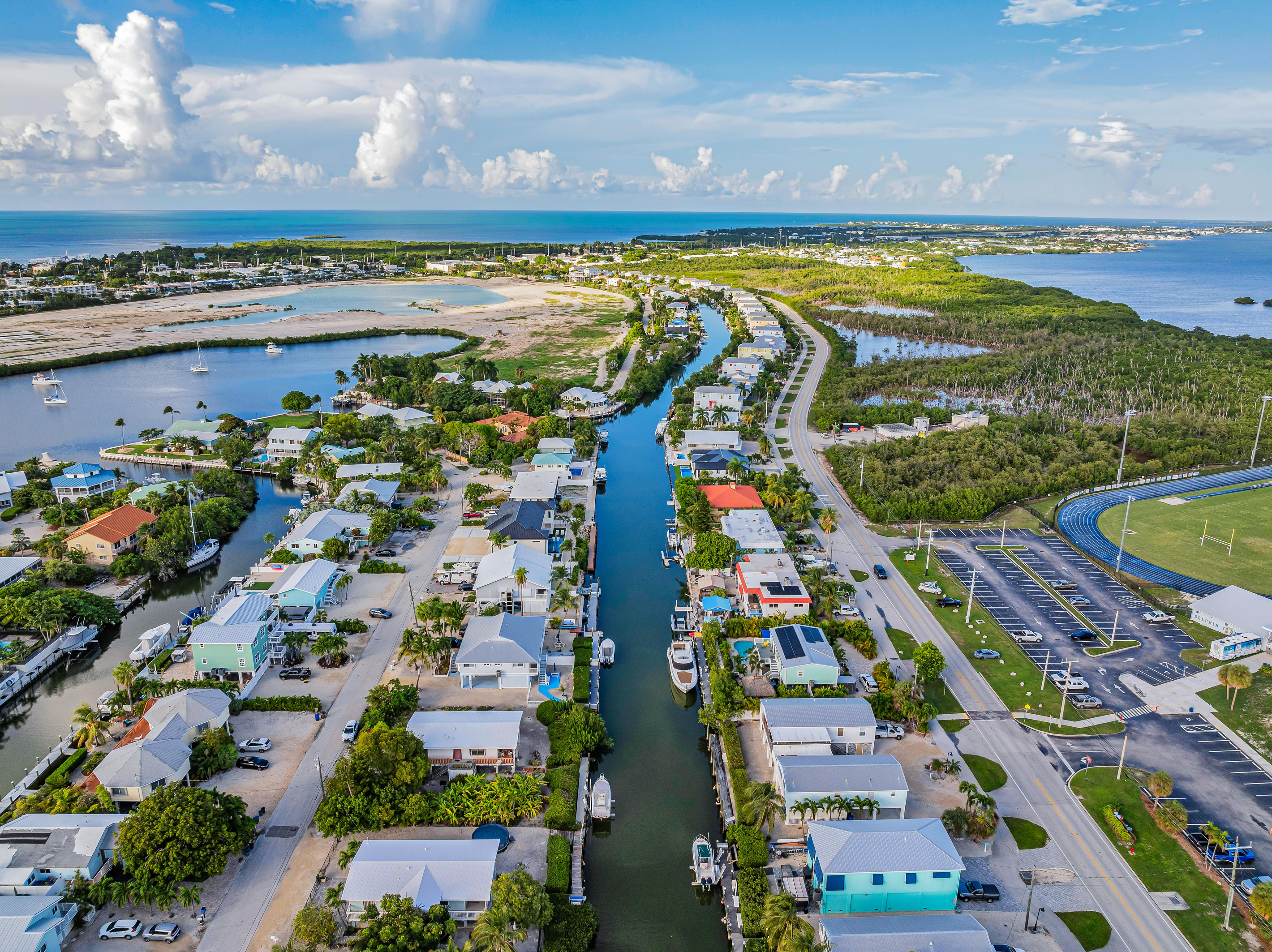 Waterway access to the Atlantic Ocean and under the 7 Mile Bridge to the Gulf