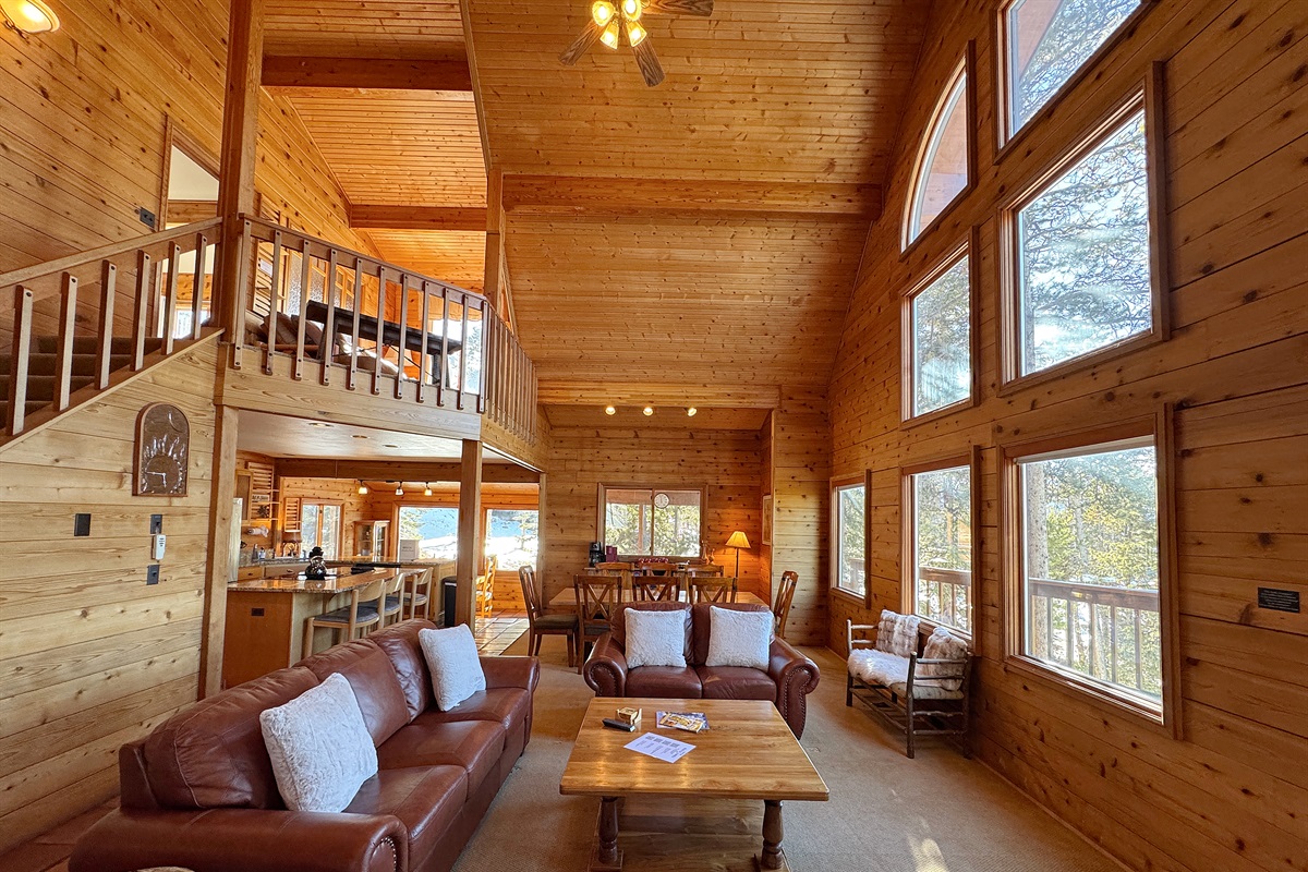 Main living area with loft in upper left