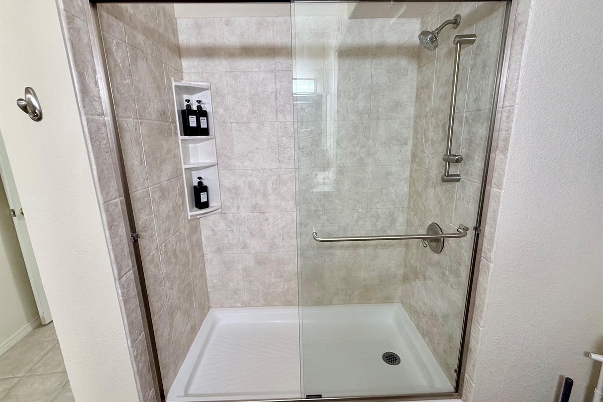 Beautifully enclosed glass shower