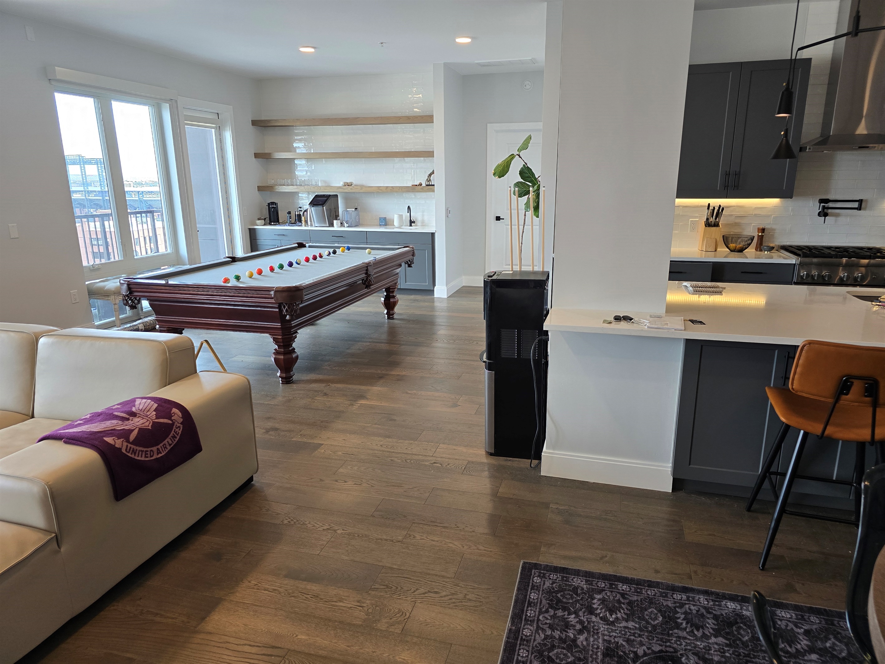 Open floor plan has everything connected