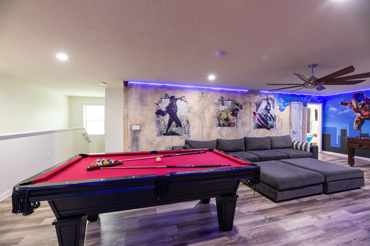 Game Room with Arcade and Pool Table