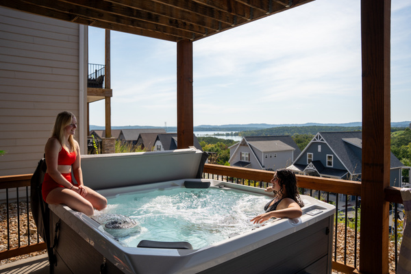 Wellness porch. 7-person Hot Springs Hot Tub overlooking our quiet cove on Table Rock Lake.