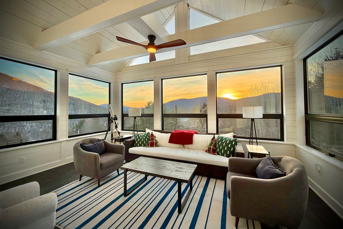 Sunset views from the sun room