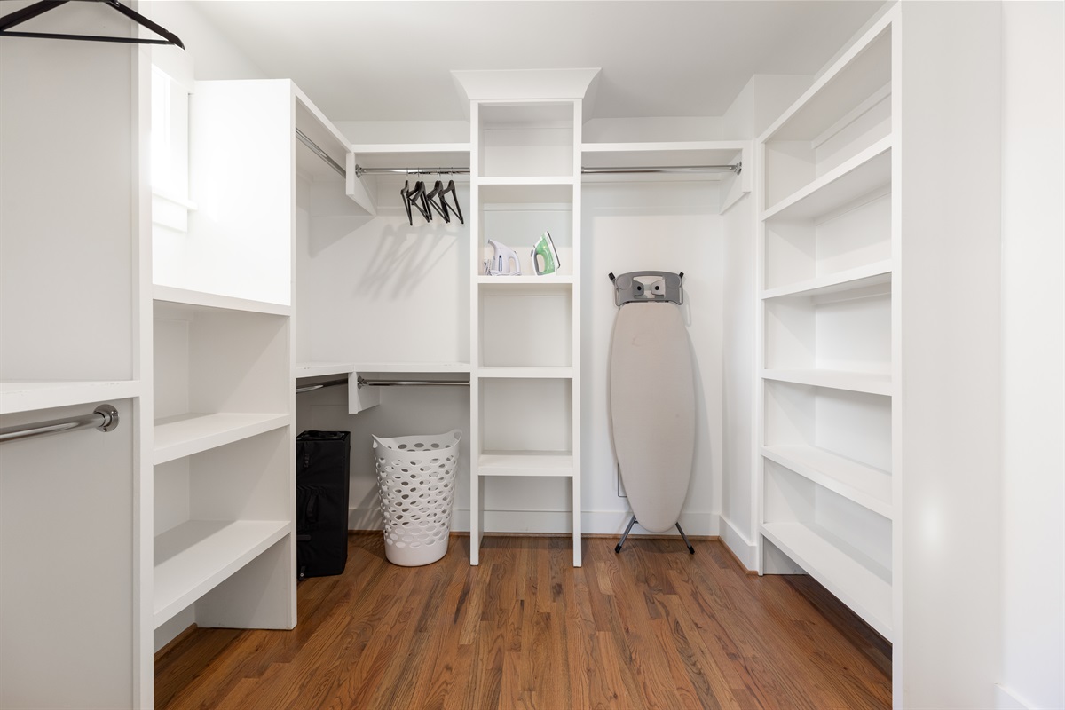 Walk-in closet will keep everything clean and tidy.