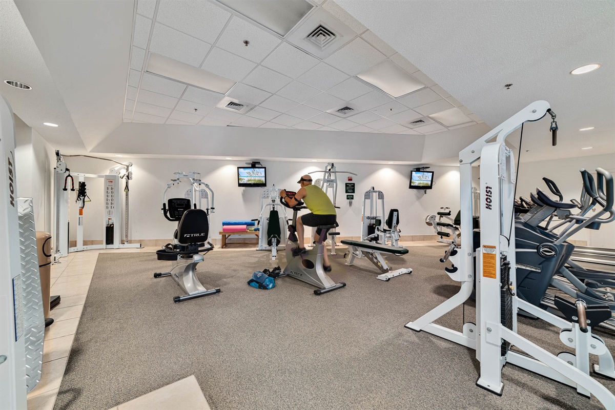 Stay active during your vacation in our fitness center.  Your well-being is our priority.