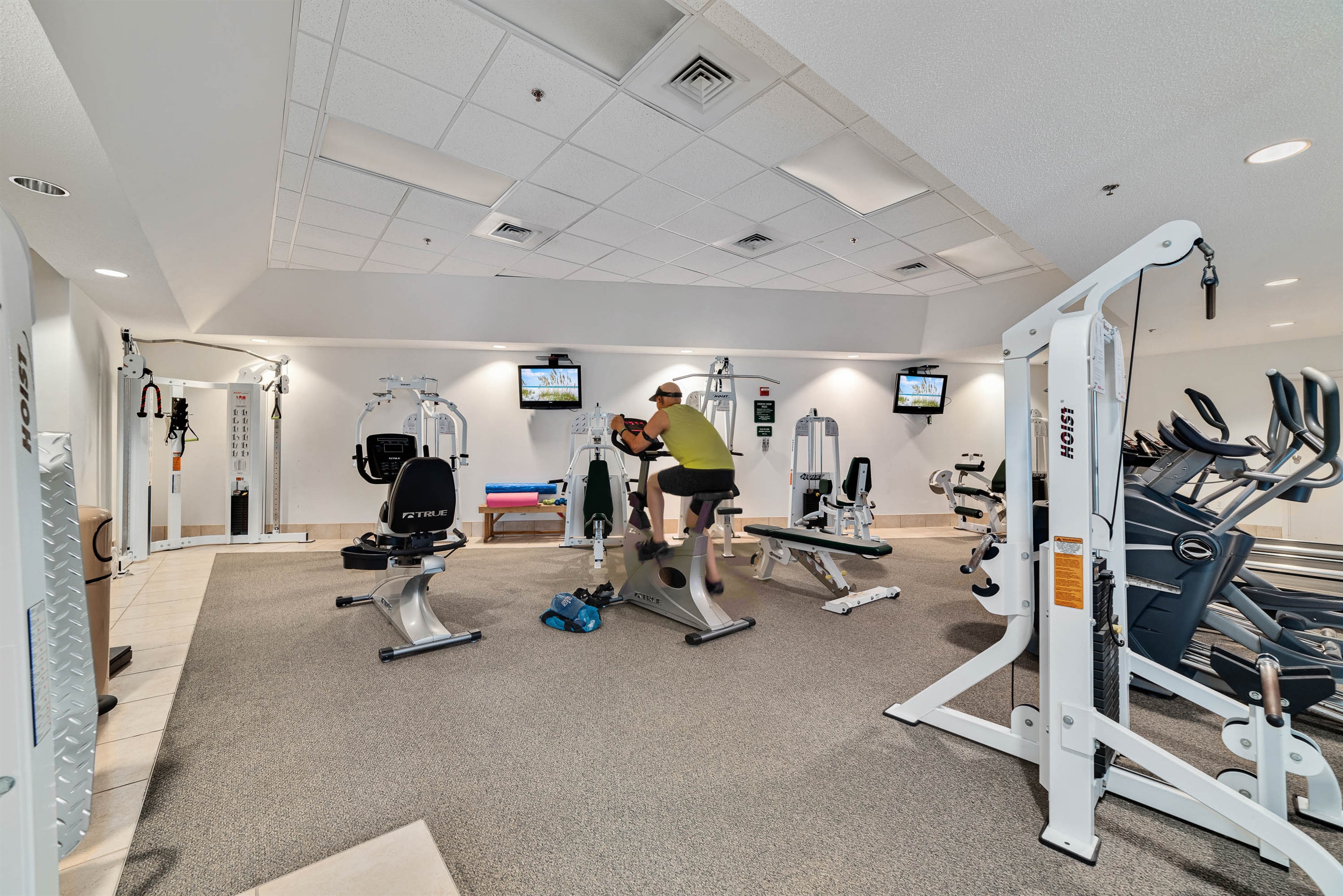 Stay active during your vacation in our fitness center.  Your well-being is our priority.