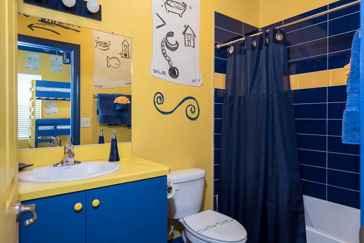 Drawing games bedroom at Orlando group vacation mansion