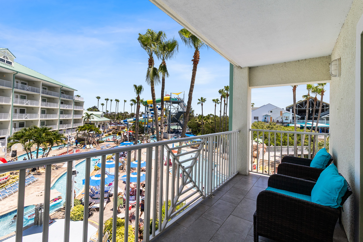 Front Balcony, Private, Water Park-facing Balcony.