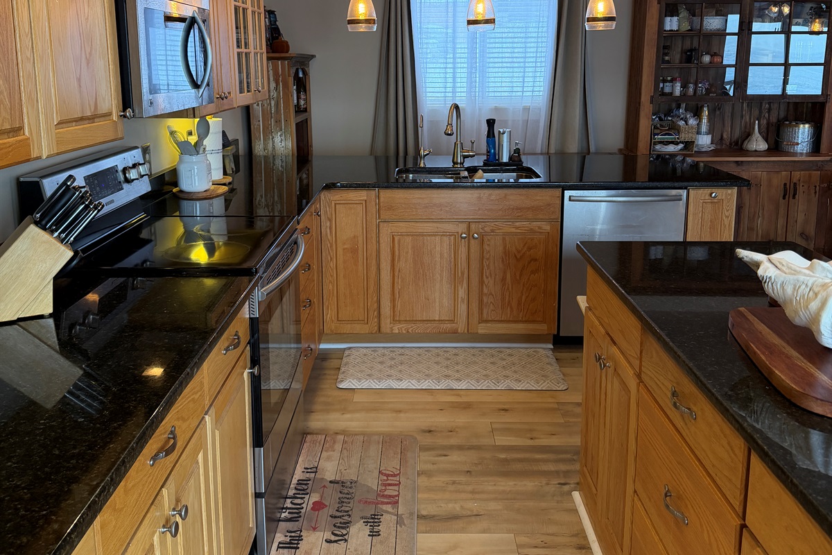 Spacious kitchen with island