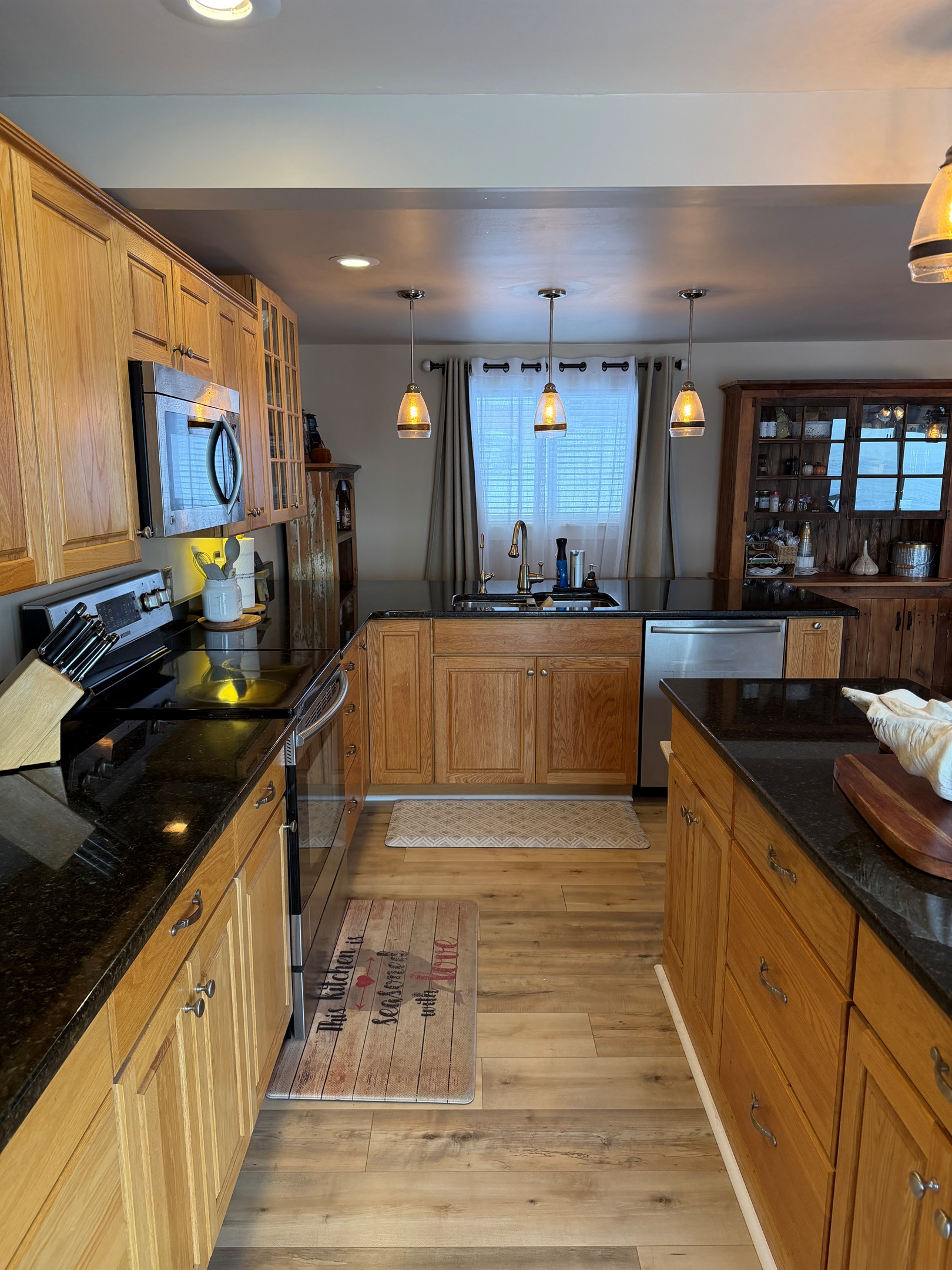 Spacious kitchen with island