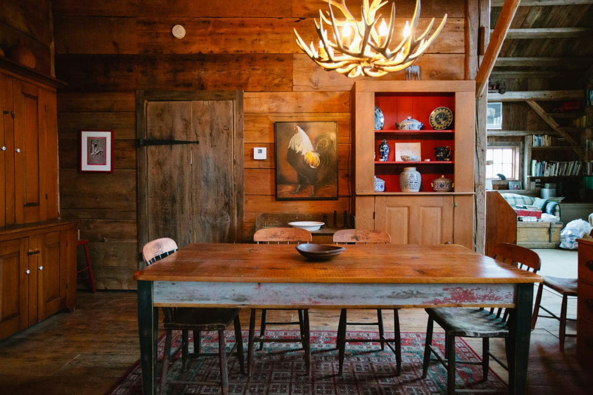 The old barn board dining table will seat a hungry crowd.