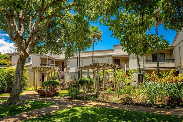 Paradise at the first moment you walk up to our tropical garden condo entrance!