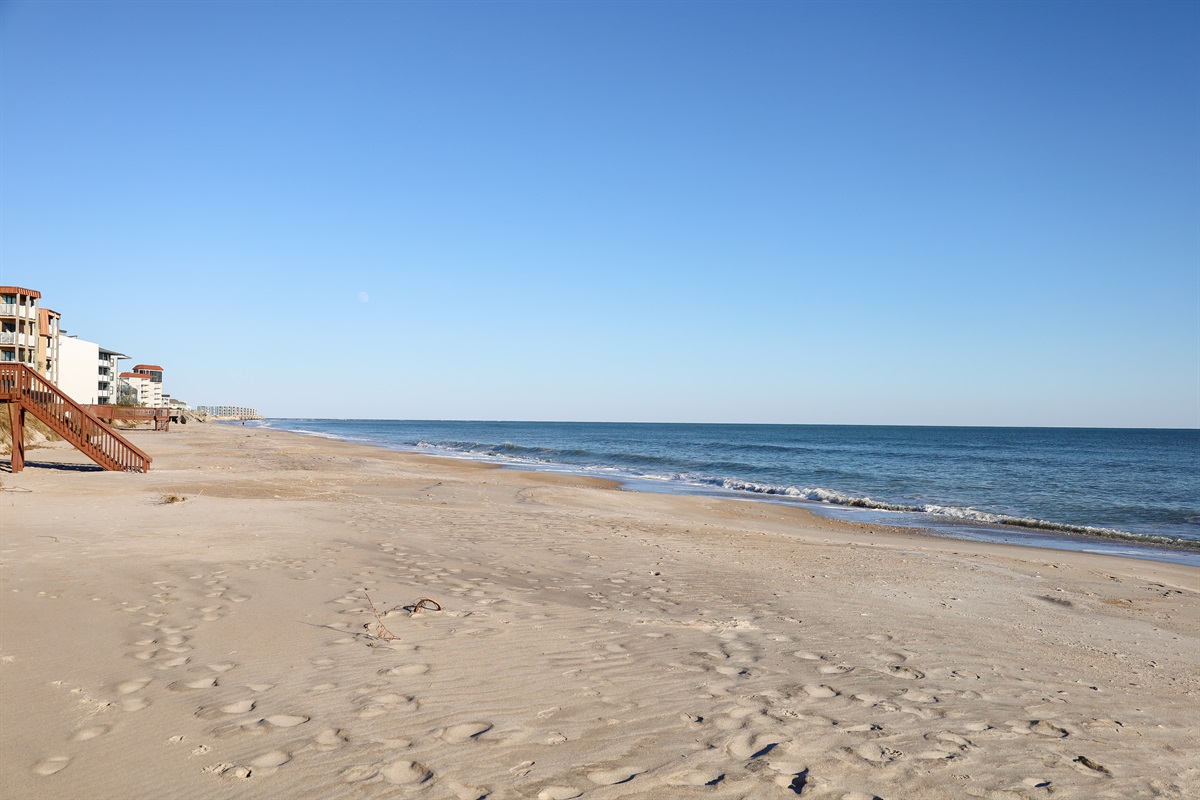 Empty beach, ready for sun and relaxation