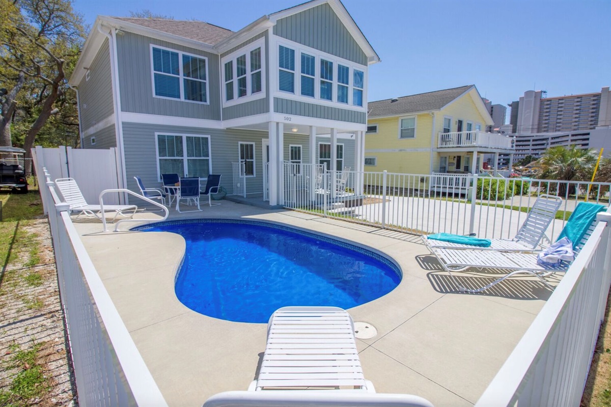 Pool & Front of Sea Grass House