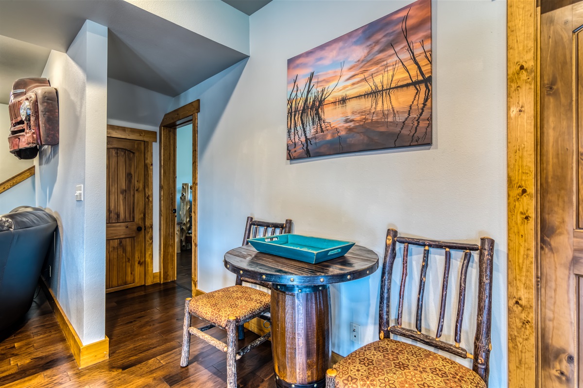 Bar seating to take a break from the billiards