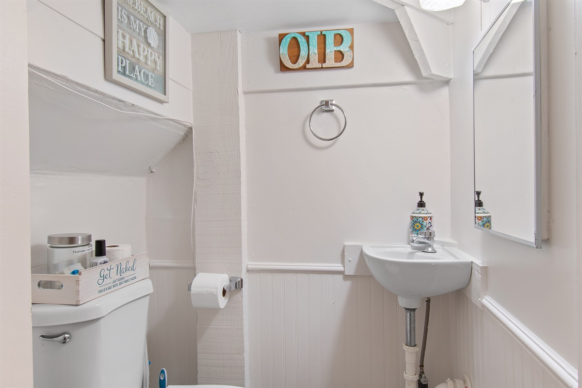 Half bath in downstairs bedroom