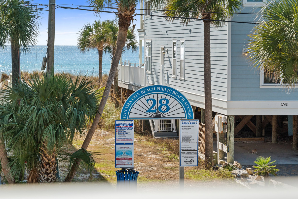 beach entrance just across the driveway