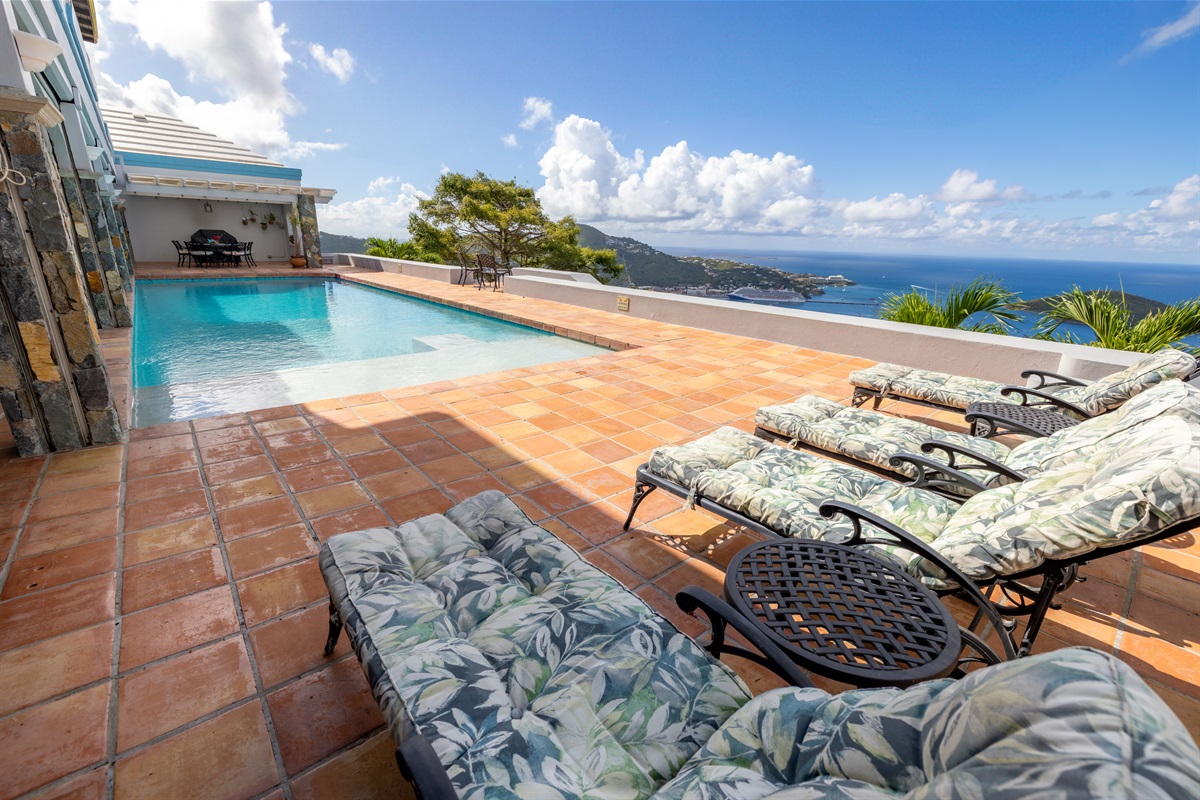 Lounge seating for those who want to enjoy the Caribbean sun.