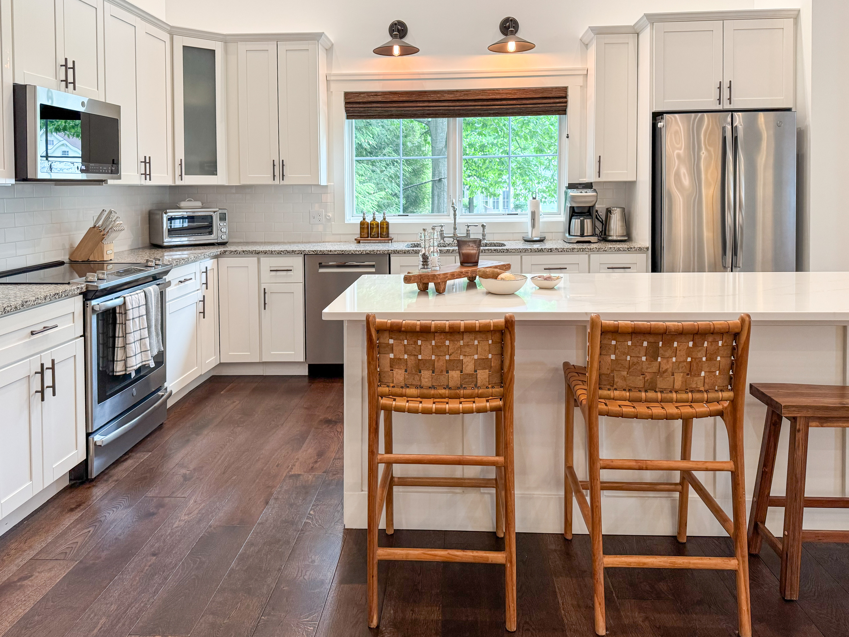 Open Kitchen with Bar Stools.