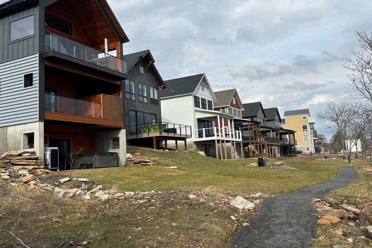 Trail immediately behind the house