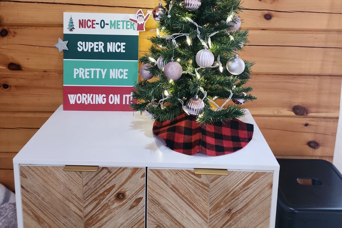 A tabletop tree for some holiday spirit.
