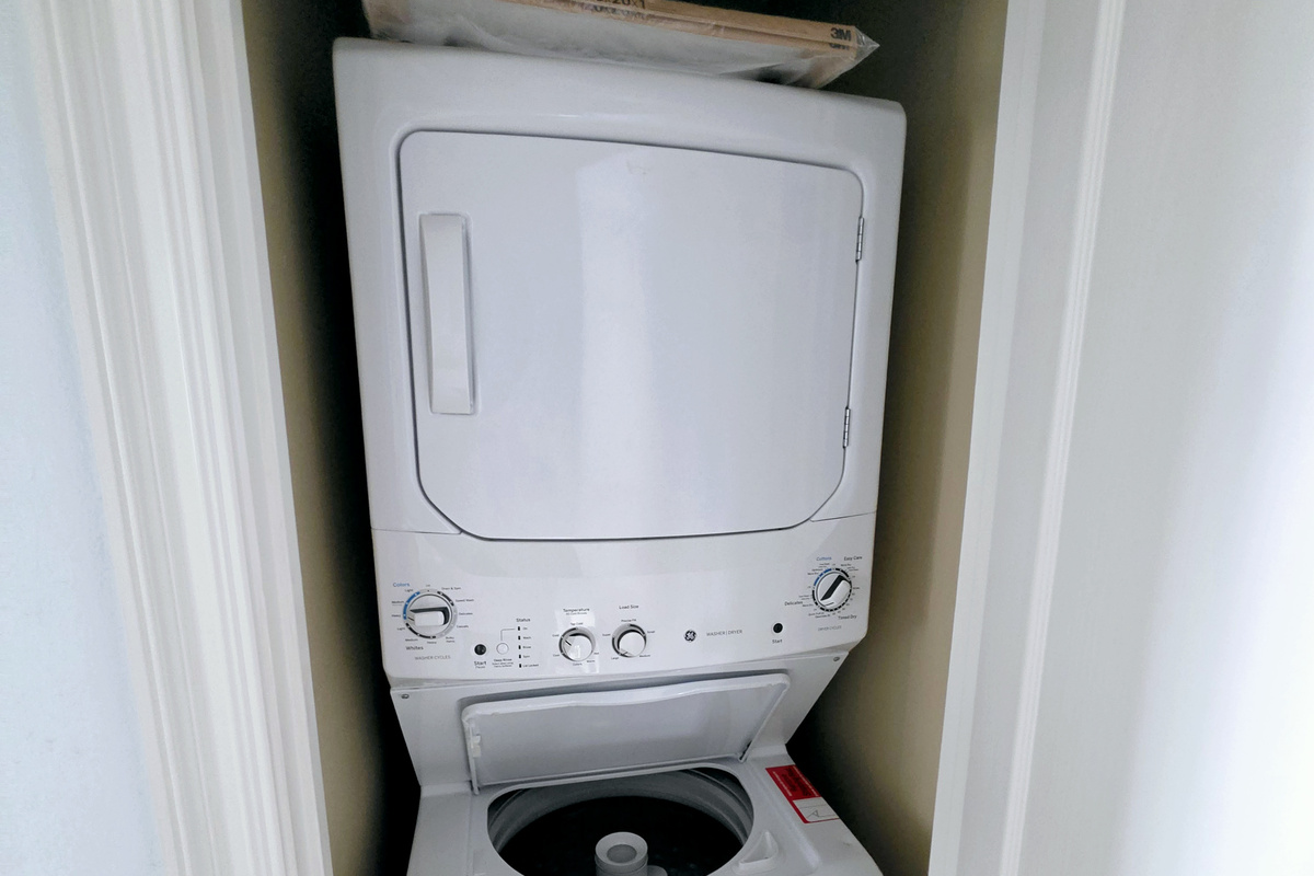 Stacked washer and dryer
