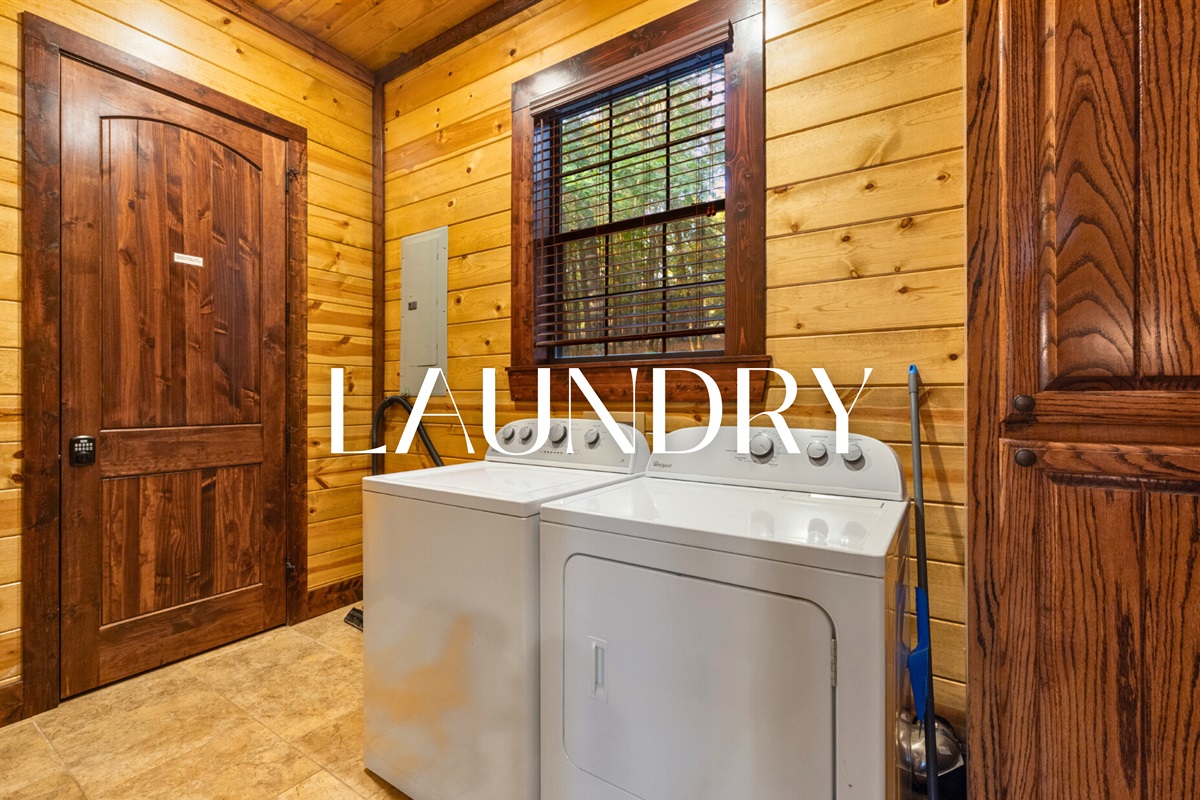 Convenient washer and dryer for longer stays and easy cleanup.