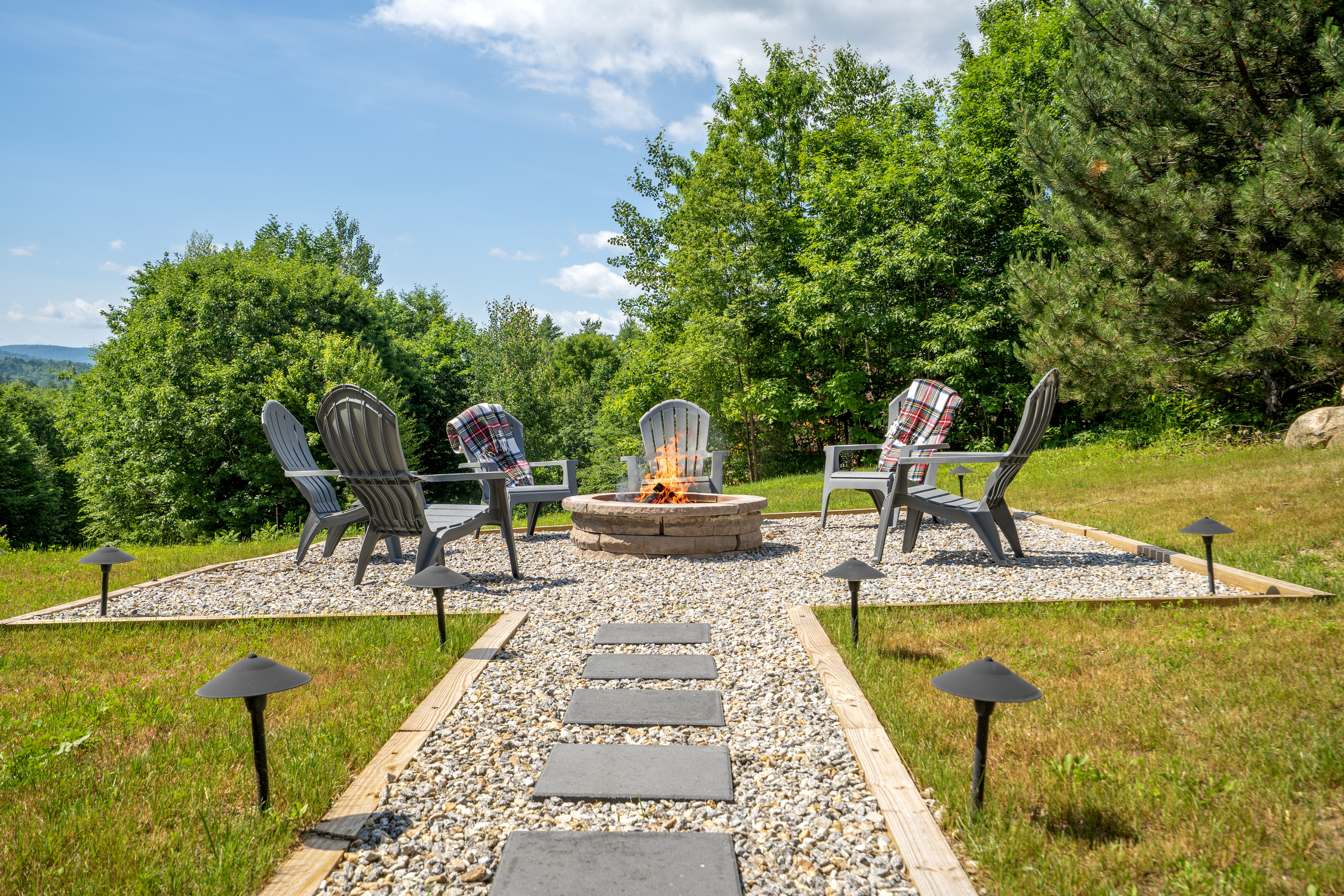 Gather around the outdoor fire pit for cozy evenings filled with conversation, laughter, and s'mores under the stars!