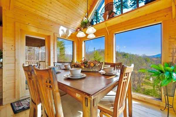 Enjoy breakfast overlooking the peaceful mountain view