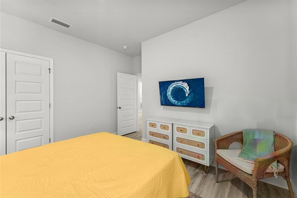 There's plenty of drawer space and the perfect corner chair for relaxing