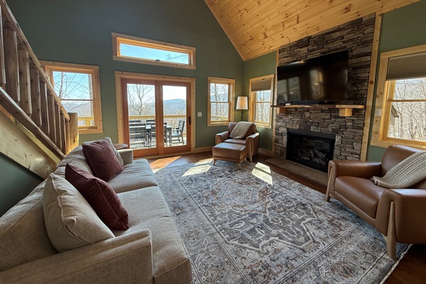 Great Room with 65" TV. 