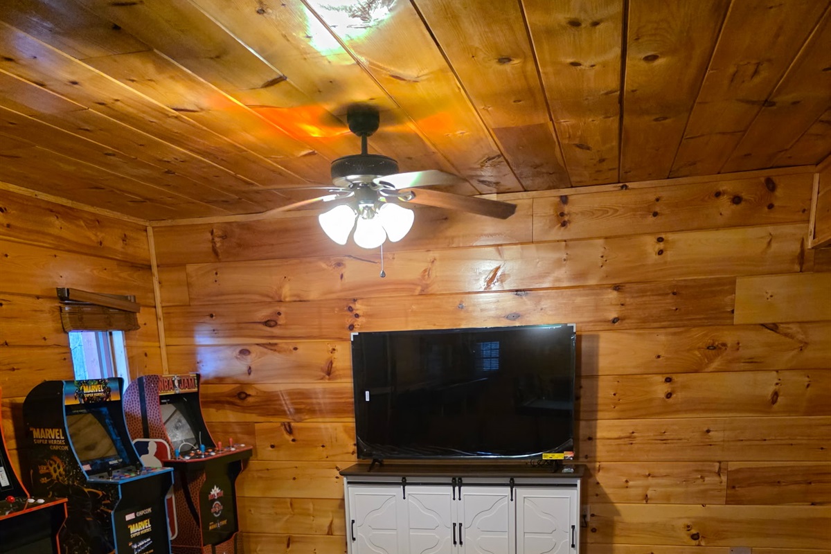 Arcade games and TV area