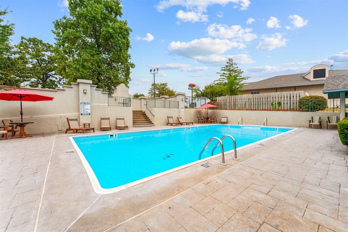 A private, secure, heated pool is available on the property