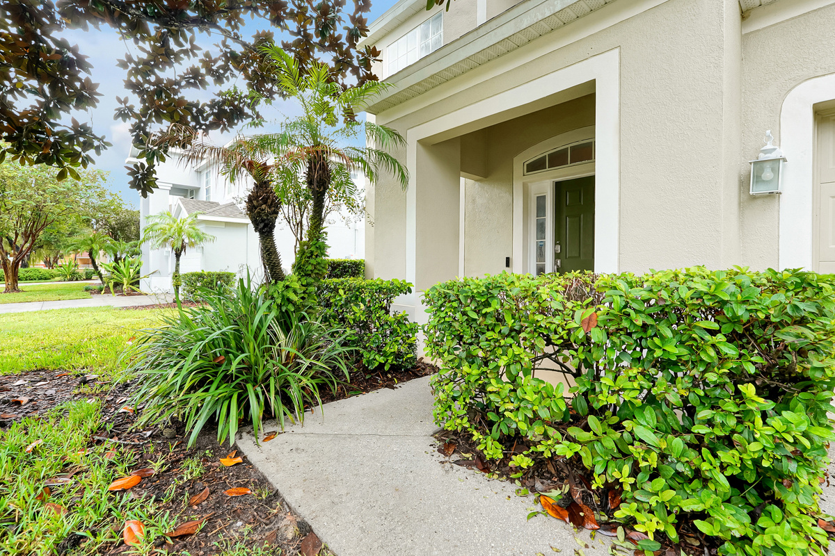 Landscaped front entrance