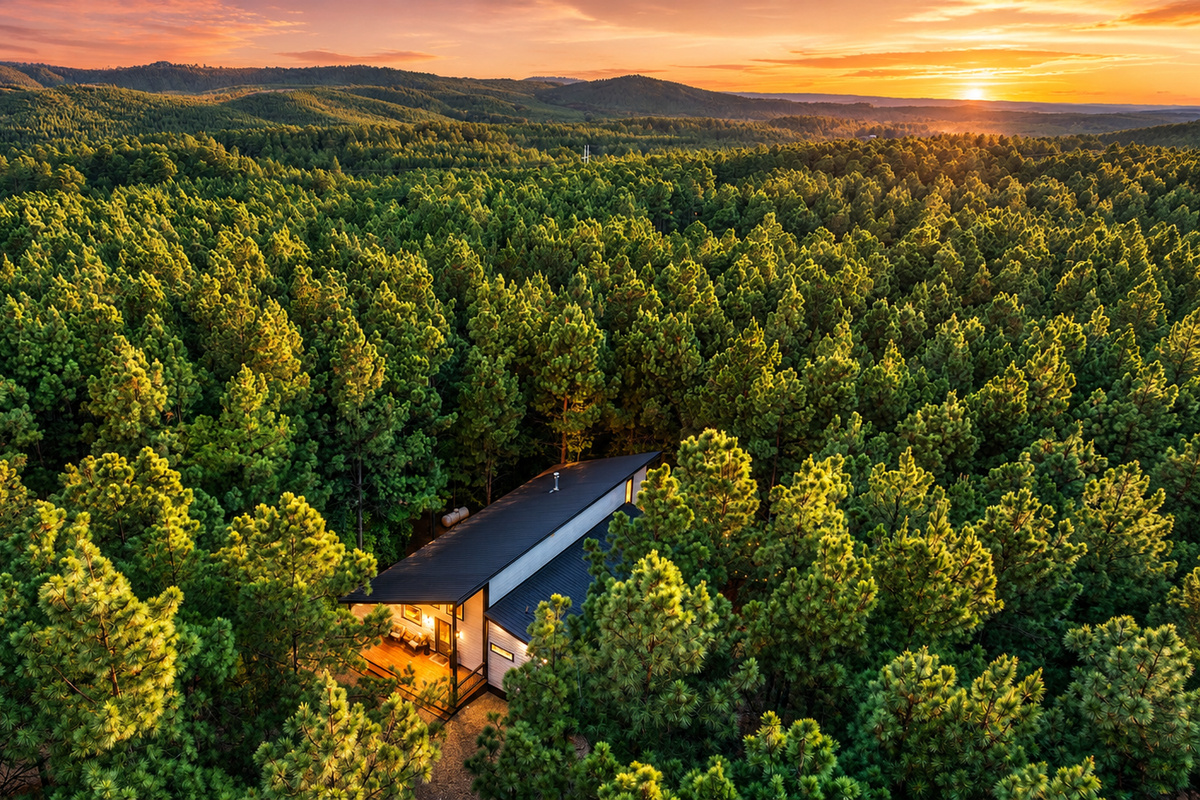 Wrapped in a canopy of towering pines, Cedar Stillness feels tucked away and secluded, giving you the quiet of the woods while keeping Hochatown just minutes away.