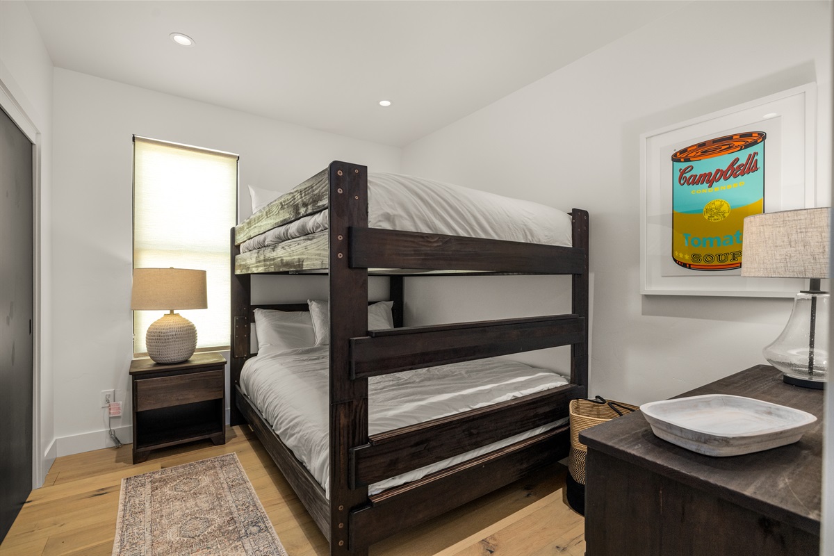 Bedroom 3, Queen over Queen bunk beds